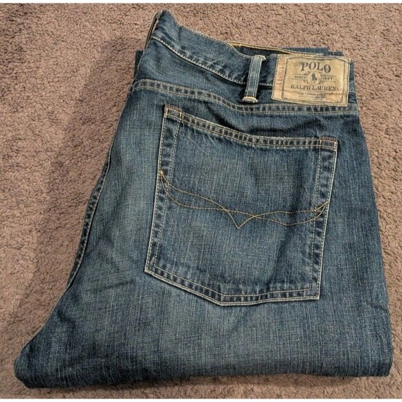 Polo Ralph Lauren 750 Bootcut Blue Denim Jeans Men's 38x32 - Picture 1 of 8
